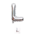 Silver letter L foil balloon for birthday party decor with package backing card - 16" / Silver Letter L (With Backing Card)