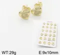 18k gold plated copper heart stud earrings with sparkling cubic zirconia pavé - Classic Heart
