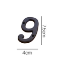 Numero 9 in ghisa nera per decorazione fai-da-te, altezza 7.5cm e larghezza 4cm - Numero in Ghisa-9