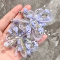 2510059 Purple Wool Pearl Petal Earrings