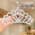 Pettine per capelli a corona argentata per bambine con cuori e strass scintillanti - 13# Pettine per Capelli in Strass e Diamanti (Medio)