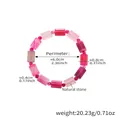 Bohemian natural stone beaded bracelet with pink sugar cube stones and round beads - Pink