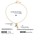 18K gold stainless steel necklace with purple gemstone and irregular pearl pendant - JDN0303030-2-Purple Gemstone Pearl Necklace