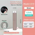 Brown 10ml refillable perfume atomizer with swivel metal shell and glass inner bottle - 10 ml / Brown