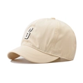 Gorra beige de secado rápido con visera corta y bordado de letra S para sol - Ajustable / Beige