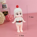 Cartoon old man cake topper figurine in white outfit and red belt 7.6cm x 3.8cm - White Angel Baby