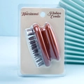 Brown silicone scalp massage brush in transparent blister packaging for hair cleaning - PVC Box / Brown