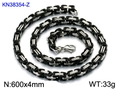 Byzantinische Halskette aus schwarz-silbernem Edelstahl mit Karabinerverschluss - Zweifarbig Schwarz 60cm (KN38354-Z)