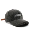 Gray sherpa baseball cap with white COLORADO embroidery and brown adjustable strap - Gray