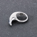Polierter sichelförmiger Edelstahlring mit schlichtem, minimalistischem Hip-Hop-Design - US 6 / Stahlfarbe (KR1088071-KJX)