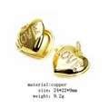 Gold-plated copper heart locket pendant with LOVE rhinestone inlay and openable design - LOVE Letter Style 1