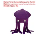 Grappige paarse fluwelen octopushut met cartoonogen en lange tentakels voor feestjes - Paarse Octopus