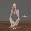 Abstract sandstone thinker figurine in beige finish, Nordic style sculpture 12.5cm height - Sandstone Thinking