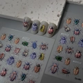 Autocollants à ongles scarabée en gelée imperméables avec motifs d'insectes en porcelaine - Style de Relief 3D Illustration d'Insecte Scarabée Coloré (CO-490)