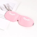 Adjustable 3D sleep eye mask in pink featuring a comfortable lash pattern design - Standard Eyelash Style / Pink