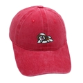Vintage washed red baseball cap with cute Shih Tzu dog embroidery for men and women - M (56-58cm) / Red