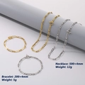 Set minimalista con collana e bracciale a catena in oro e argento con fibbia OT - Stile B con Chiusura a T / Bracciale Argento