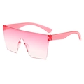 Chic shield sunglasses featuring pink gradient lenses and translucent frames for Y2K style - C05 Gradient Pink