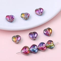 Rainbow heart-shaped 10mm glass beads for DIY necklaces and bracelets making - 10# AB Mixed