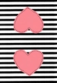 Absorbent kitchen dish towel featuring pink hearts over a black and white striped pattern - Pink Heart and B&W Stripes (MB1-29)