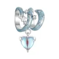 Charm in argento 925 cielo stellato con smalto blu galassia e pietra di luna luminosa - Notte Stellata (SCC2710)