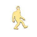 Golden bigfoot silhouette pendant in polished metal for DIY jewelry making - Gold Gorilla