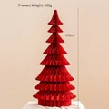 Sapin de Noël en papier alvéolé rouge, décoration de table de 103cm pour les fêtes - Sapin de Noël Rouge-Grand(103cm)