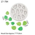 Ginkgo leaf and maple leaf silicone fondant mold for cake decorating and DIY crafting - 2# (Multi-Hole Small Leaf Style) / Gray