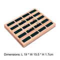 Wooden ring display tray with deep green velvet slots and natural wood finish base - 20 Slots Ring Tray Dark Green Velvet