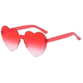 Vibrant translucent red heart-shaped sunglasses with stylish gradient lenses - Two-tone C5