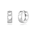 Elegante S925 zilveren hartvormige holle oorringen met een gepolijste metalen finish - Zilver Hol Hart