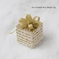 Décoration de Noël boîte cadeau dorée pailletée 8cm 23g pour accrochage sur sapin - Style Grand Sac Cadeau Pailleté Doré