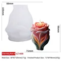 Stampo in silicone a cuore di rosa con petali multistrato per candele fatte a mano - Rosa Affascinante B (LZ-666)