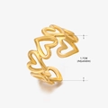 18K gold-plated adjustable heart ring with hollow heart patterns for women - Gold Ring 211