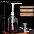 1600ml clear plastic syrup dispenser with 30cc pump and precise measurement scales - 30cc Long Pump + 1600ml Plastic Bottle