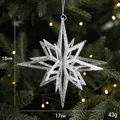 Silver glitter 3D star Christmas ornament for tree decoration, size 18cm x 17cm - Silver 3D Explosion Star