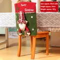 Housse de chaise Noël verte et rouge avec figurine Père Noël 3D et broderie d'élan - Père Noël / Style A