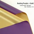 Dual-sided 56x56cm bronzing paper for flower bouquets in pudding purple and gold finish - Pudding Purple + Gold