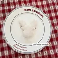 Plush white reindeer head ornament for Christmas DIY crafts and tree decor, size 8x8cm - White Reindeer