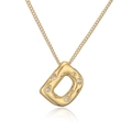 Collier avec pendentif lettre D en plaqué or et oxydes de zirconium sur chaîne à maillons - Lettre D