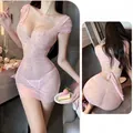 Eén maat / Roze Bodycon Rok Set