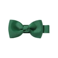 Handmade forest green grosgrain ribbon bow hair clip for girls with non-slip fabric grip - Dark Green (39)