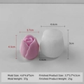Tulip flower silicone mold for DIY candles and soaps with compact petal texture - Tulip Style (J-1057)