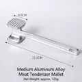 Medium size aluminum alloy meat mallet 21.5cm long with textured head for tenderizing steak - Medium Square Head