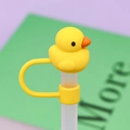 Yellow duck silicone straw cover for Stanley tumbler, soft reusable protective straw cap - Yellow Duck / 10mm