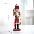 Soldado cascanueces de madera de nogal con gorro de cupcake y hombre de jengibre - Cascanueces Sombrero Rojo