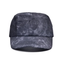 Détail de la casquette camper tie-dye avec œillets métalliques et coutures renforcées gris - Réglable / Bleu Marine Tie-Dye