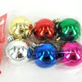 Set di 6 palline di Natale colorate con finitura metallica lucida nella confezione - Palle lucide placcate a specchio da 5 cm (Miste/6 pezzi) (PS-044)