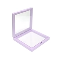 Lavendelfarbenes, quadratisches PE-Folien-Schmuckkästchen für Ringe und Ketten - Lila (schwebebox); 7 X 7 X 2 Cm