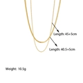 Detailed view of gold stainless steel snake and rope chains with 40.5cm and 45cm measurements - Gold